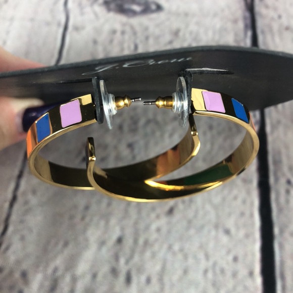 J. Crew Rainbow Gold Hoop Earrings - Picture 4 of 8